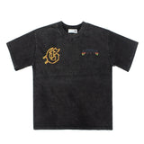 Hip-hop t-shirts: american hip-hop streetwear, r&b, rock, skull, biker, vintage washed, distressed short-sleeve tees