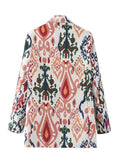 Women Suits Autumn and Winter Long-Sleeved Double-Breasted Printed Blazer