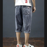 Men Jeans Summer Baggy Straight Trousers Casual Denim Shorts