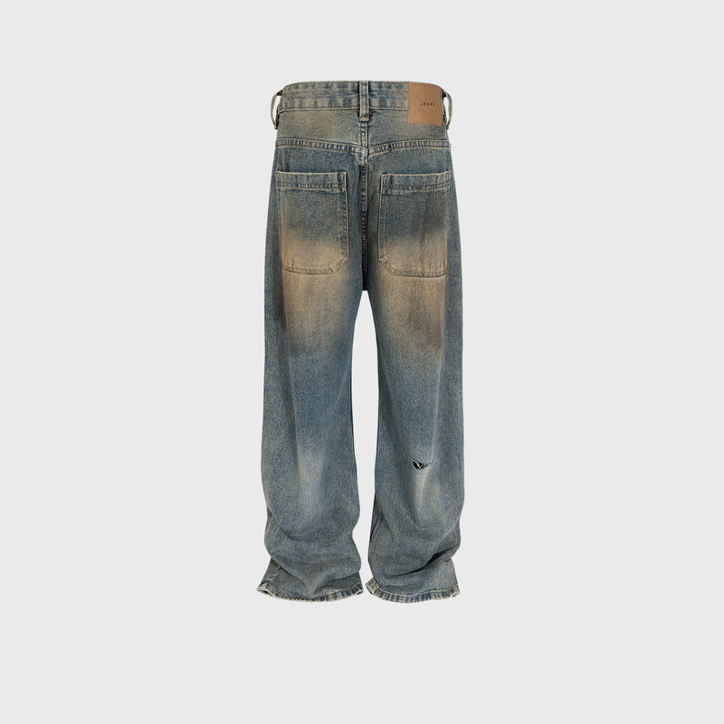 MIJKO Mens Vintage Pants Multi-Pocket Buckle Casual Pants