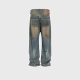 MIJKO Mens Vintage Pants Multi-Pocket Buckle Casual Pants