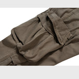 MIJKO Mens Vintage Pants Wide-footed Brown Jeans