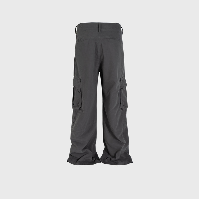MIJKO Men's Vintage Pants Multi-Pocket Unisex Spliced Optional Wide-Foot Casual Pants