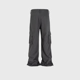 MIJKO Men's Vintage Pants Multi-Pocket Unisex Spliced Optional Wide-Foot Casual Pants