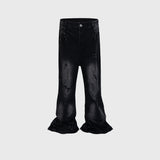 MIJKO Mens Vintage Pants Whitening bootcut jeans