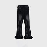 MIJKO Mens Vintage Pants Whitening bootcut jeans
