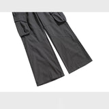 MIJKO Men's Vintage Pants Multi-Pocket Unisex Spliced Optional Wide-Foot Casual Pants
