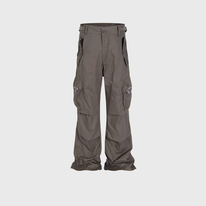 MIJKO Mens Vintage Pants Multi-pocket Casual Pants