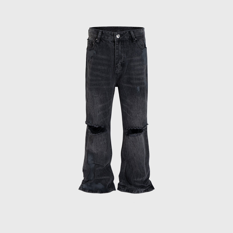 MIJKO Mens Vintage Pants Ripped Jeans