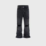 MIJKO Mens Vintage Pants Ripped Jeans