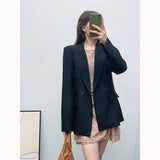 Women Suits Loose Casual Black Blazer