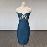 Women Evening Dress Summer Sexy Hollow out Bandage One-Piece Dress