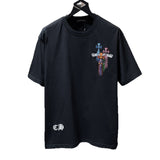 Ch hip-hop t shirts ch short-sleeved colorful sanskrit cross tassel embroidery loose casual american heavy weight