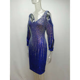 Women Evening Gown Sexy Flashing Sequins Dress Party Dress