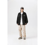 Unisex Jacket Autumn Winter Retro Polo Collar Jacket Loose Lamb Wool Couple Coat
