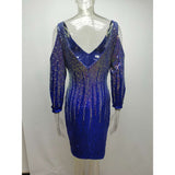 Women Evening Gown Sexy Flashing Sequins Dress Party Dress
