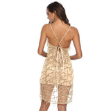 Women Evening Gown Sexy Sling Backless Tassel Sequins Dress
