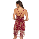 Women Evening Gown Sexy Sling Backless Tassel Sequins Dress