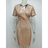 Women's Sexy V-neck Vintage Sequins Dress