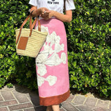 Women Skirt Summer Tube Skirt High Waist Print Long Skirt