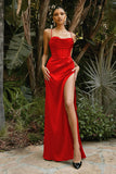 Corset Dress Sexy Red Sleeveless Camisole Gown