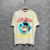 Amiri t shirts smoke gray wolf printing short sleeve