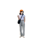 Women Sweatpants Loose Wide Leg Knitted Sports Casual Sweatpants Harem Pants