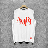 Amiri tank top with overlapping letter foam printing