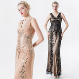 Flappers 1920S Dress Sequins Dress Temperament Deep V-neck Slim-Fit Dress