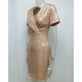 Women's Sexy V-neck Vintage Sequins Dress