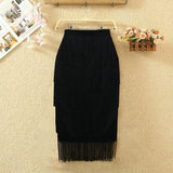 Harlem Night Attire Slim Fit Casual Tassel Skirt Skirt