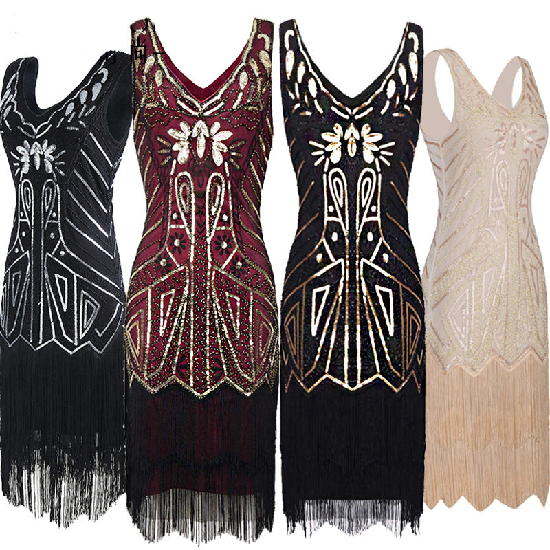 Flappers 1920S Dress Vintage Sequined Tassel Dress