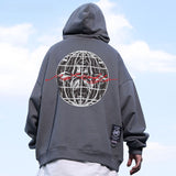 Men Hoodie Cartoon Print Velvet Padded Hooded Sweatshirt