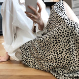 Women Skirt Leopard Print Skirt Sheath Fishtail A- line Skirt