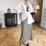Women Skirt Leopard Print Skirt Sheath Fishtail A- line Skirt
