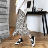 Women Skirt Leopard Print Skirt Sheath Fishtail A- line Skirt