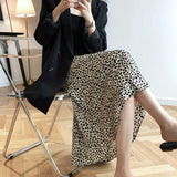 Women Skirt Leopard Print Skirt Sheath Fishtail A- line Skirt