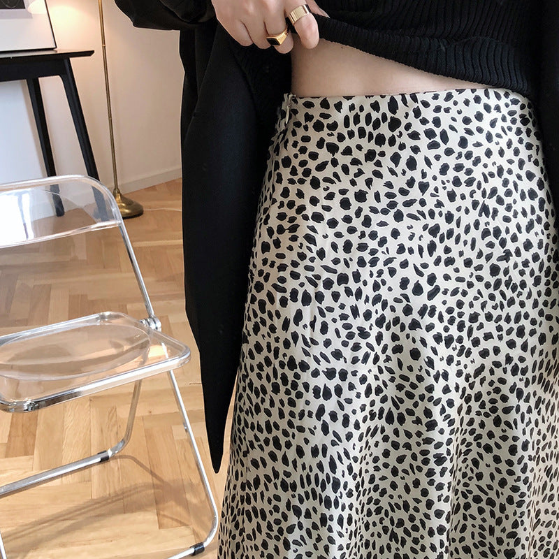 Women Skirt Leopard Print Skirt Sheath Fishtail A- line Skirt