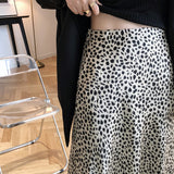 Women Skirt Leopard Print Skirt Sheath Fishtail A- line Skirt