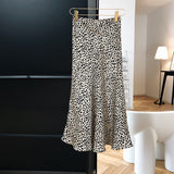 Women Skirt Leopard Print Skirt Sheath Fishtail A- line Skirt