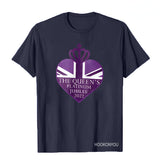 Inspired by Queen's Platinum Jubilee 2022 Elizabeth 70 Years T-shirt round Neck Short Sleeve