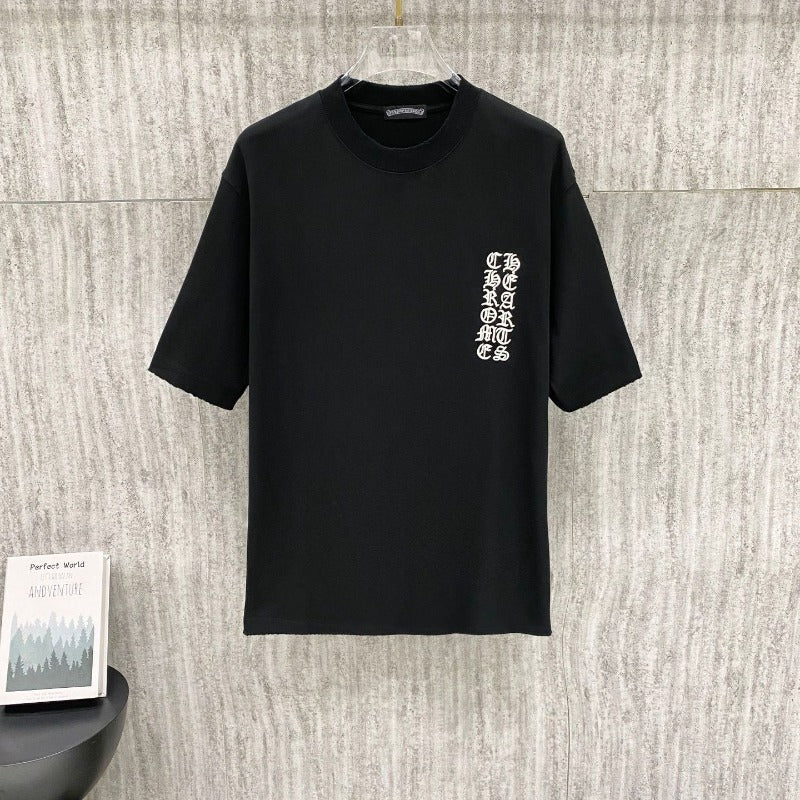 Ch hip-hop t shirts ch crow short-sleeved heavy industry sanskrit embroiderloosecasualpure cotton american couple easiest for match