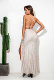 Women's Evening Gown Sexy Sleeveless Retro Sequins Dress