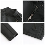 Red Leather Jacket Spring and Autumn Women's Leather Jacket Women's Short Jacket