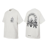 Ch hip-hop t shirts ch croo short-sleeved sanskrit horseshoe cross printing patch embroiderlooseheavy weight american style
