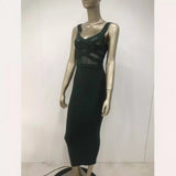 Women Dresses Summer Green Suspenders Long Dress Party Dress (Ont0408)