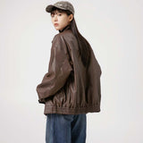 Unisex Hoodie Autumn Vintage Leather Jacket