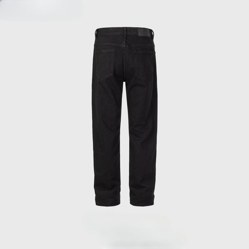 MIJKO Men Vintage Pants MIJKO retro washing water old trousers men's and women's straight jeans