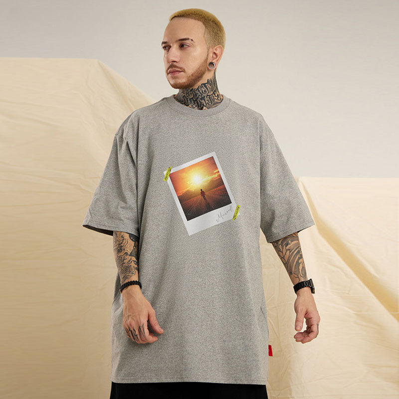 Men T Shirt Oversize Hip Hop Half Sleeve Tee