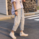 Men Jeans Summer Ripped Jeans Men Loose Summer Straight-Leg Pants